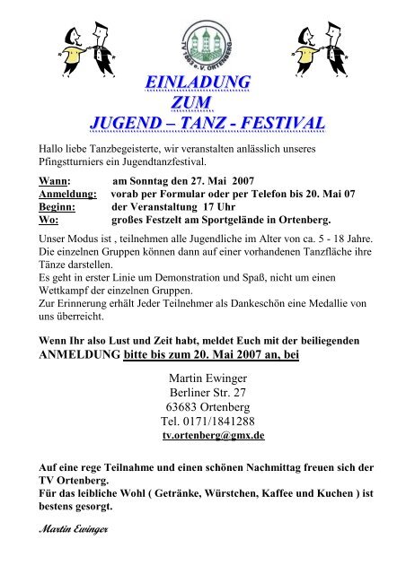 TV 1863 Ortenberg e.V. 55. Pfingst- -turnier