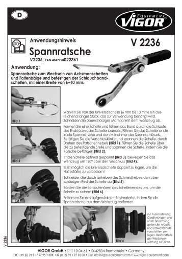 V2236 Spannratsche - Vigor Equipment
