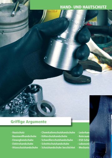 Arbeitsschutzkatalog Ausgabe 13 Kapitel Handschutz (PDF, ca. 7,5 ...