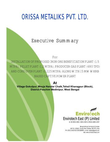 ORISSA METALIKS PVT. LTD. - West Bengal Pollution Control Board