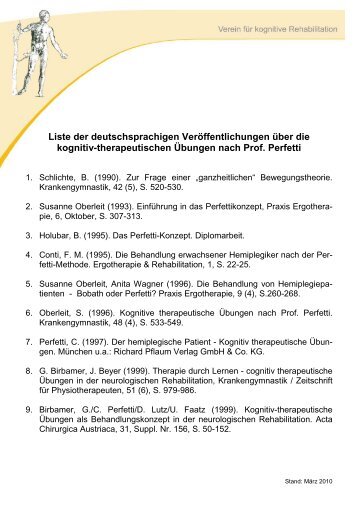 Liste deutschsprachiger Veröffentlichungen - Stand: März 2010