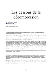 Les dessous de la dÃ©compression - La plongÃ©e souterraine