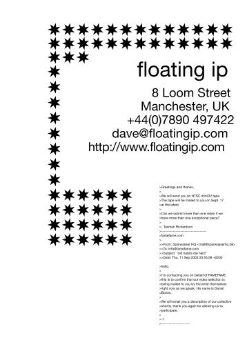 floating ip (Manchester, UK) - Sparwasser HQ