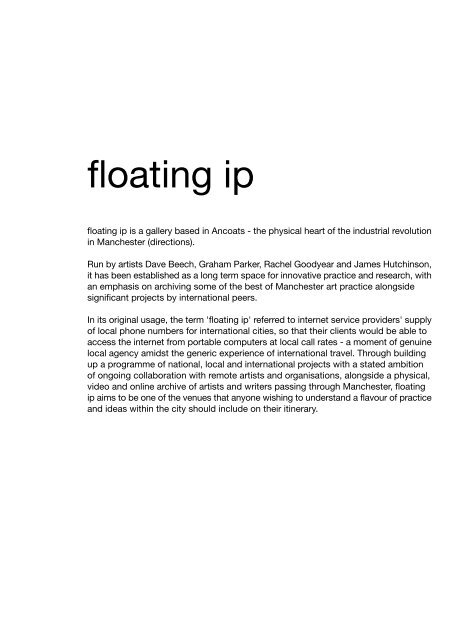 floating ip (Manchester, UK) - Sparwasser HQ