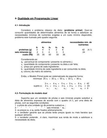 4- Dualidade em Programação Linear