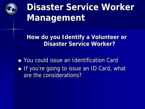 Who Is A Disaster Service Worker? - The 2012 Integrated Medical ...