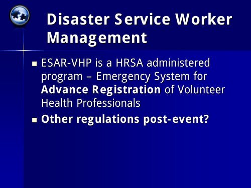 Who Is A Disaster Service Worker? - The 2012 Integrated Medical ...