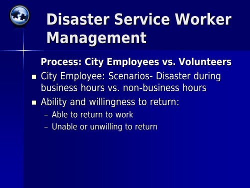 Who Is A Disaster Service Worker? - The 2012 Integrated Medical ...