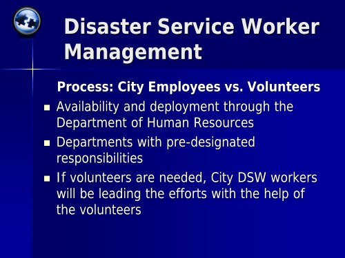 Who Is A Disaster Service Worker? - The 2012 Integrated Medical ...