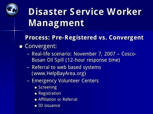 Who Is A Disaster Service Worker? - The 2012 Integrated Medical ...