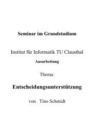 EntscheidungsunterstÃƒÂ¼tzung - Institut fÃƒÂ¼r Informatik - TU Clausthal