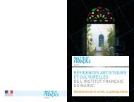 rÃ©sidences artistiques et culturelles de l'institut FranÃais du MarOc