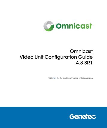 Download Omnicast Video Unit Configuration Guide - Genetec