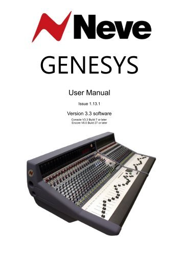 Genesys User Manual - AMS Neve