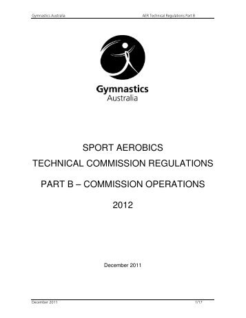 sport aerobics technical commission regulations part b - Gymnastics ...