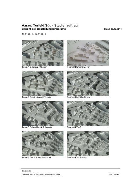 Aarau, Torfeld SÃ¼d - Studienauftrag