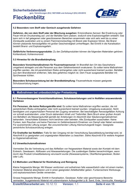 Fleckenblitz - CEBE Reinigungschemie GmbH