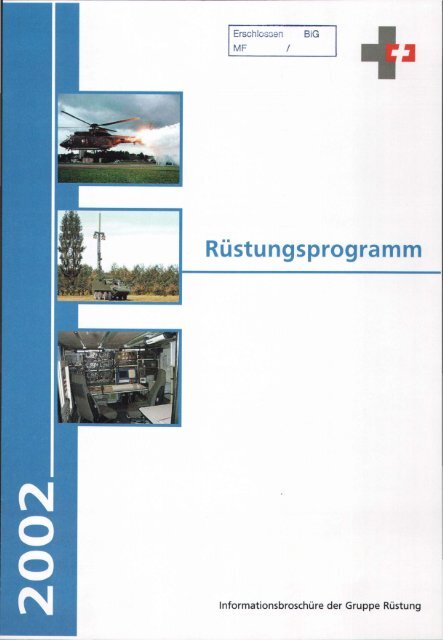 Übersicht Rüstungsprogramm 2002 - admin.ch