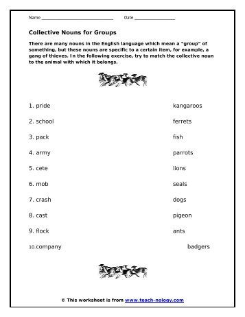 Collective Nouns for Groups - Teach-nology