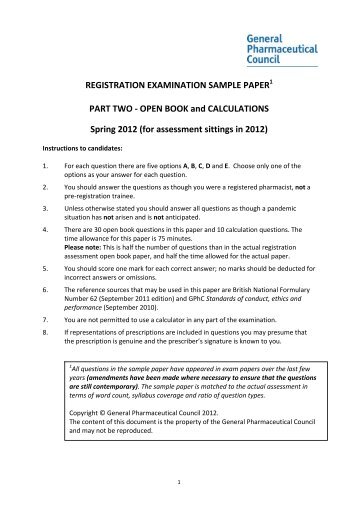 registration assessment sample paper general pharmaceutical