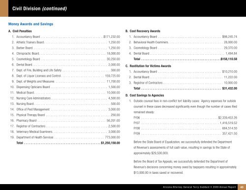 Arizona Attorney General Terry Goddard 2009 Annual Report