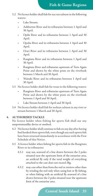 Sports Fishing Regulations 2013 - 2014 SOUTH ISLAND