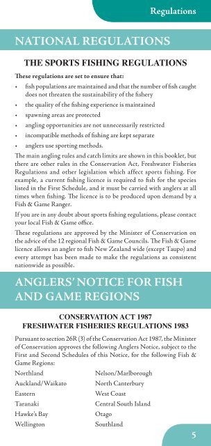 Sports Fishing Regulations 2013 - 2014 SOUTH ISLAND