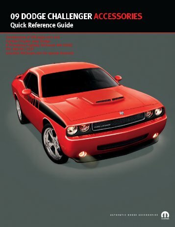 2009 Challenger Accessory Quick Reference Guide