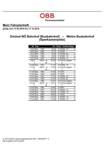 fahrplan - Bierkirtag Weitra