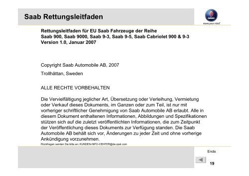 Saab Rettungsleitfaden