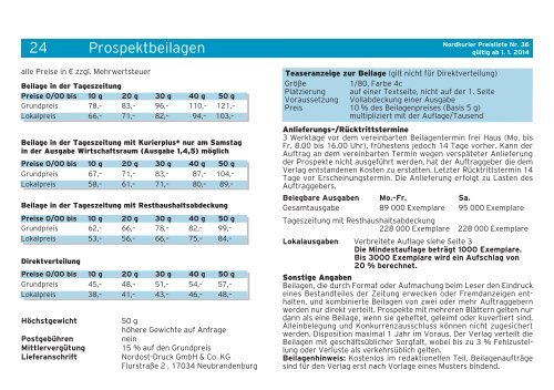 Preisliste Nr. 36 - Nordkurier