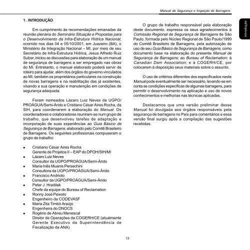 Manual de SeguranÃ§a e InspeÃ§Ã£o de Barragens 1 - Livros GrÃ¡tis