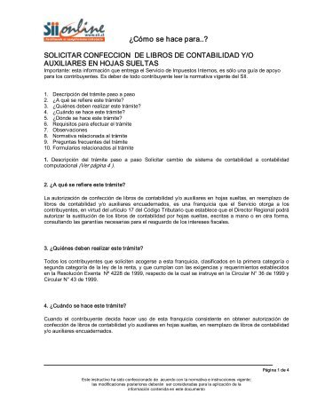 SOLICITAR CONFECCION DE LIBROS DE CONTABILIDAD Y/O ...