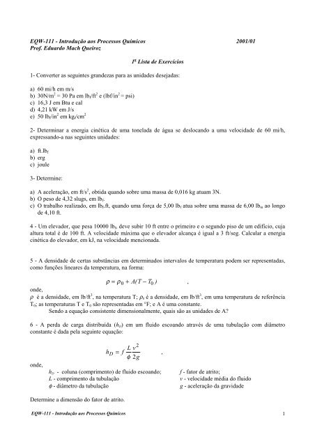 Ï Ï= + â A T T ( ) h f L v g Ï 2 - Escola de QuÃ­mica / UFRJ