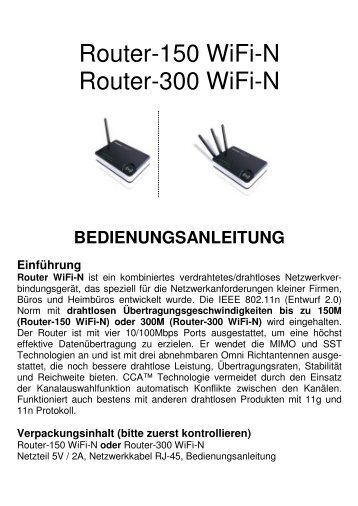 Router-150 WiFi-N Router-300 WiFi-N