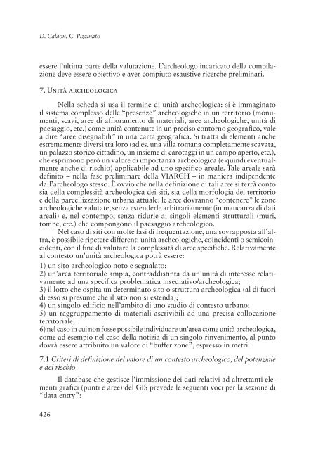 L'ANALISI ARCHEOLOGICA NEI PROCESSI DI VALUTAZIONE ...