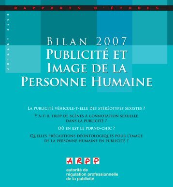 Bilan Publicité et Image de la personne humaine - ARPP