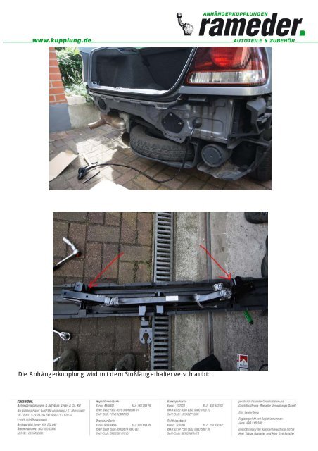 Einbauhilfe Anhängerkupplung für BMW 316ti E46