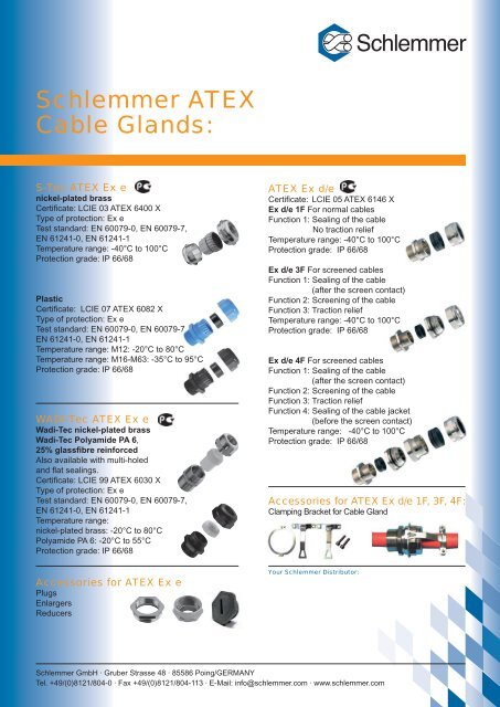ATEX Cable Glands - Schlemmer