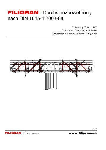 FILIGRAN - Durchstanzbewehrung nach DIN 1045-1:2008-08