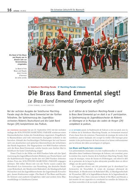 Grossartiges Abstimmungsergebnis - Schweizer Blasmusikverband