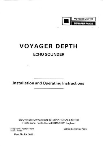 VOYAGER DEPTH - Equipment