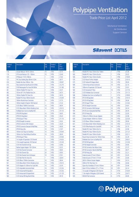 Effast Price List - Polypipe