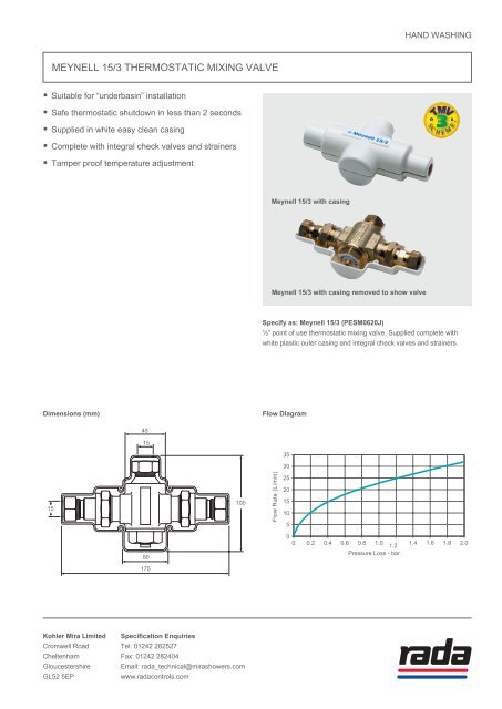 mEynELL 15/3 ThERmoSTaTiC mixing vaLvE - Rada