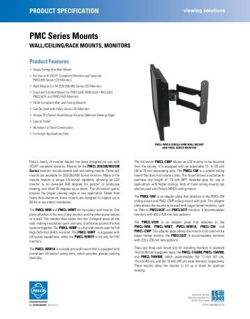 PMC Series Mounts Wall/Ceiling/Rack Mounts, Monitors