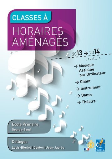 Classes Ã  horaires amÃ©nagÃ©s Culture - Ville de Levallois