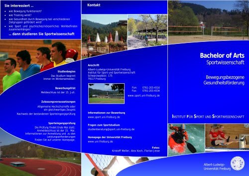 Bachelor of Arts - Institut fÃ¼r Sport und Sportwissenschaft - Albert ...