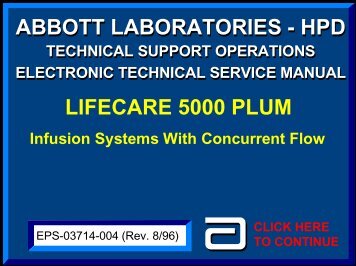 Abbott Lifecare 5000 with Concurrent Flow User Manual