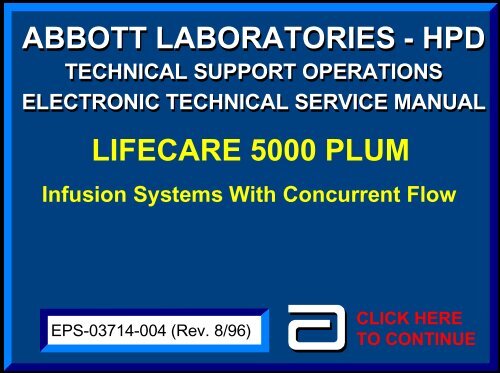 Abbott Lifecare 5000 with Concurrent Flow User Manual