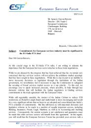 ESF letter to Ignacio Garcia-Bercero on importance of services ...